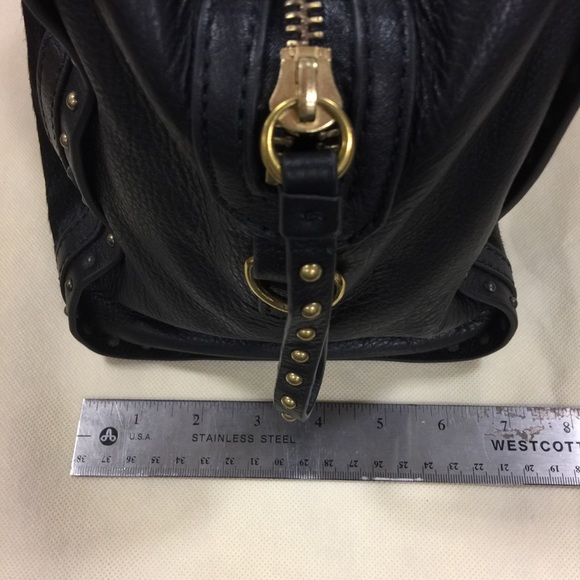 Black leather and calf hair handbag by orYANY - Picture 5 of 8